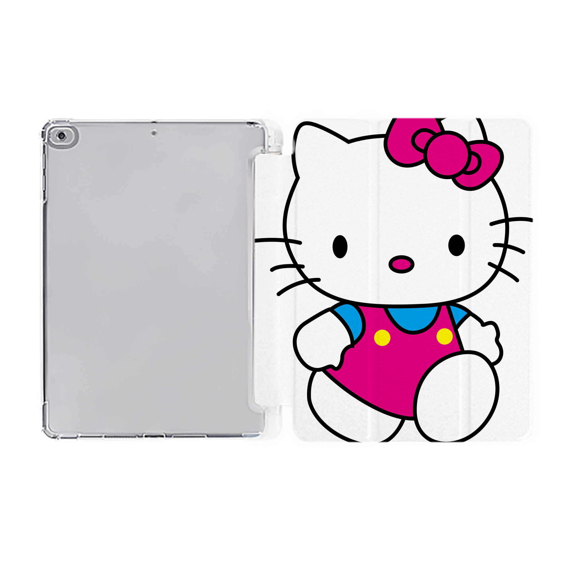 （画像用） Hello Kitty ハローキティ IPad ケース ペン収納付き 三つ折りスタンド PUレザー×シリコン 対応機種9.5/10.5/10.9インチ